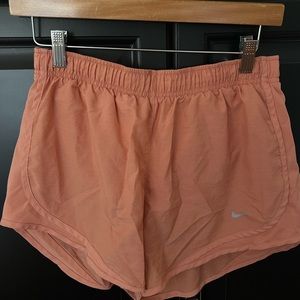 Nike Women's Tempo Brief-Lined Running Shorts- Medium- Peach